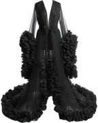 Thin mesh maternity wear long skirt photo studio clothing, sexy morning robe