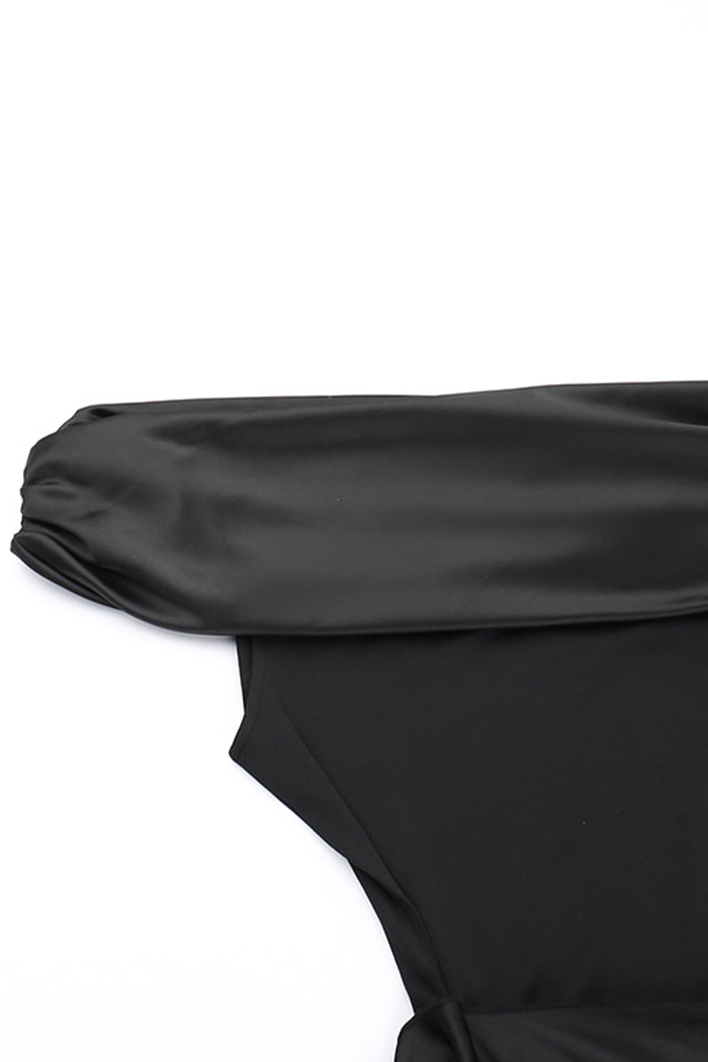 Abiti da sera formali e sensuali con collo obliquo in rete unita