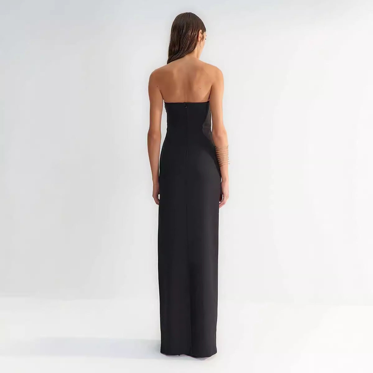 Sexy Cutout Strapless Sunflower Prom Dress