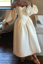 Abiti da sera a tinta unita con scollo a V e taschina, eleganti