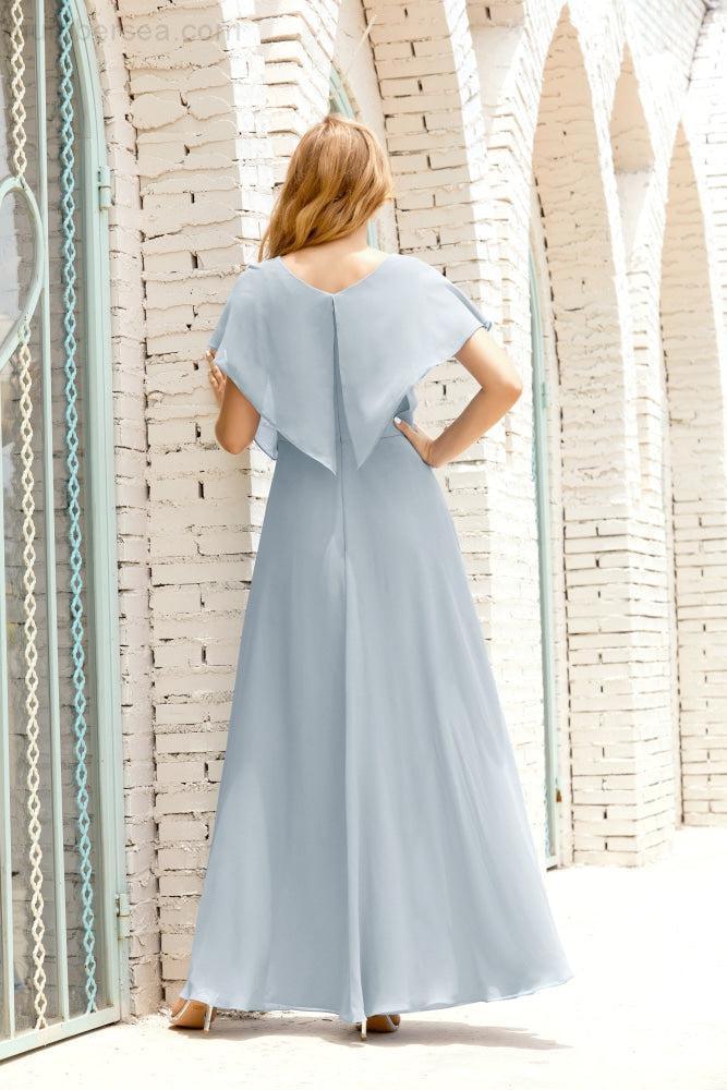 Robe de la Mère de la Mariée Grande Taille Col en V Longueur Solennelle Robe de Bal Formelle pour Invité de Mariage 28020