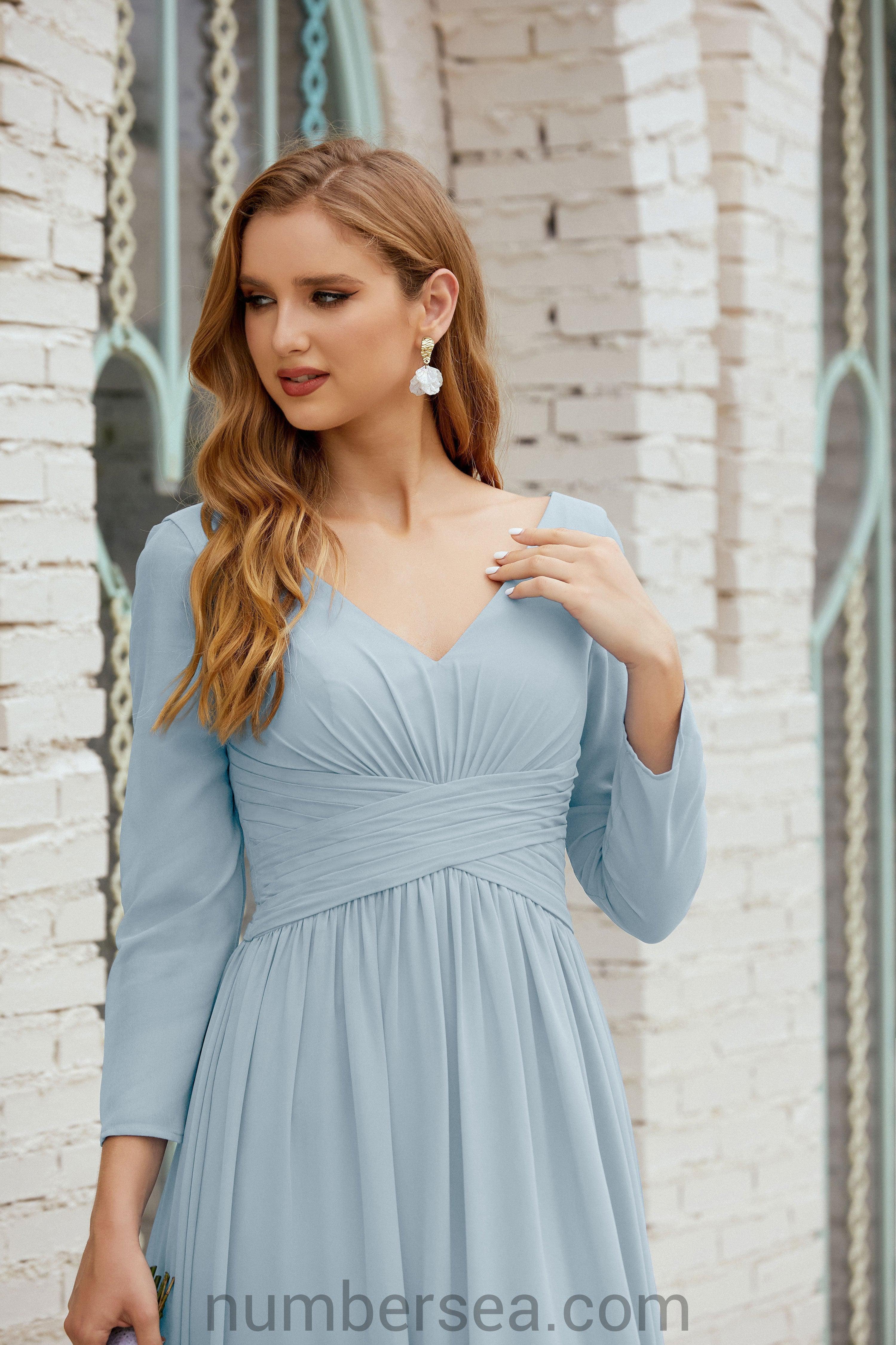 Abito da damigella Numbersea in chiffon, abito formale per festa, abito da sera 28016