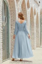 Abito da damigella Numbersea in chiffon, abito formale per festa, abito da sera 28016