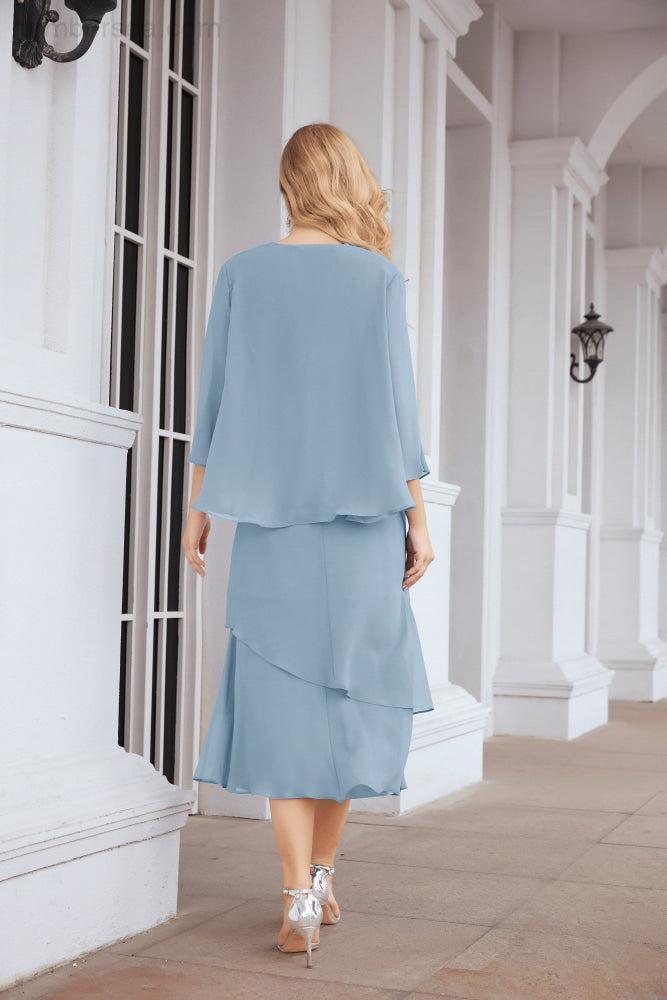 Robe de mariage de la mère de la mariée en deux pièces, ligne A, pour cérémonie et soirée formelle, modèle 28072