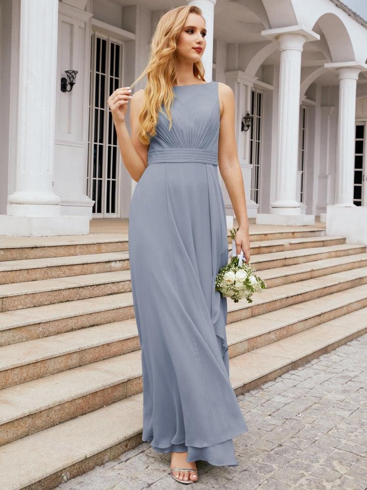 Abiti da damigella Numbersea per matrimonio con volant, lunghi, formali, da ballo 28039