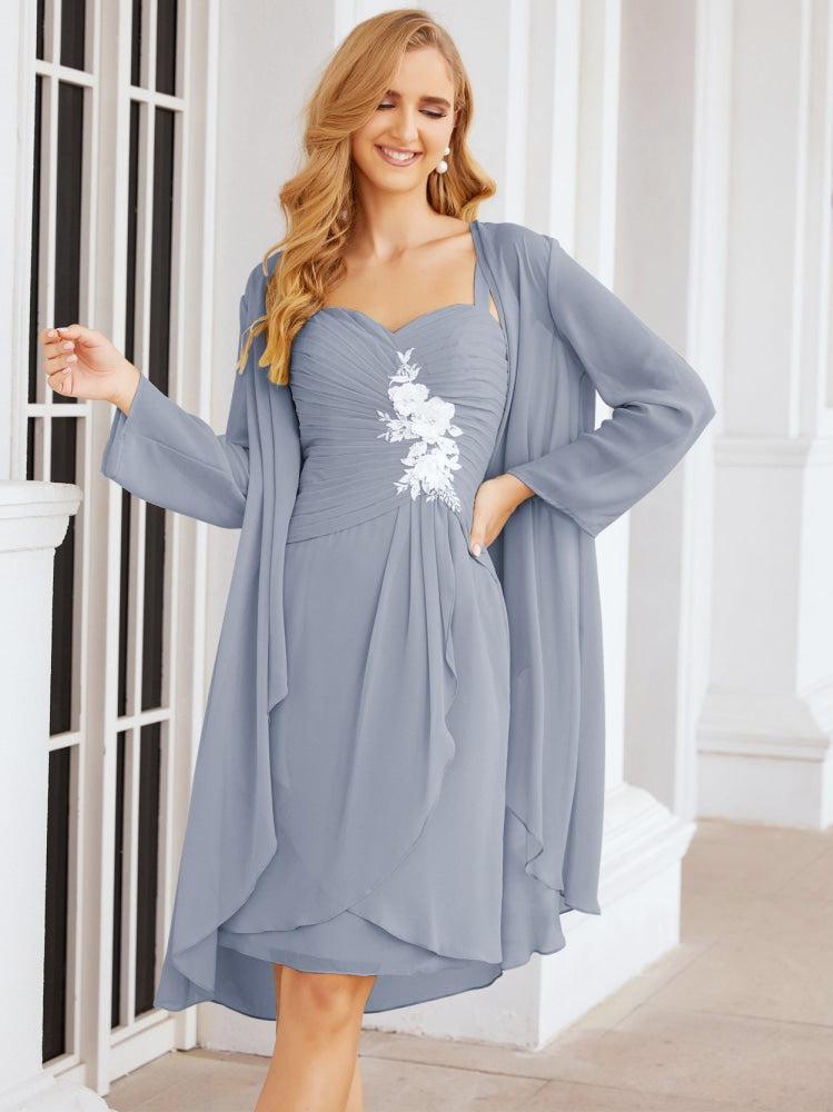 Vestidos de Mãe do Noivo Aplicações de Renda para Convidados de Casamento 28066