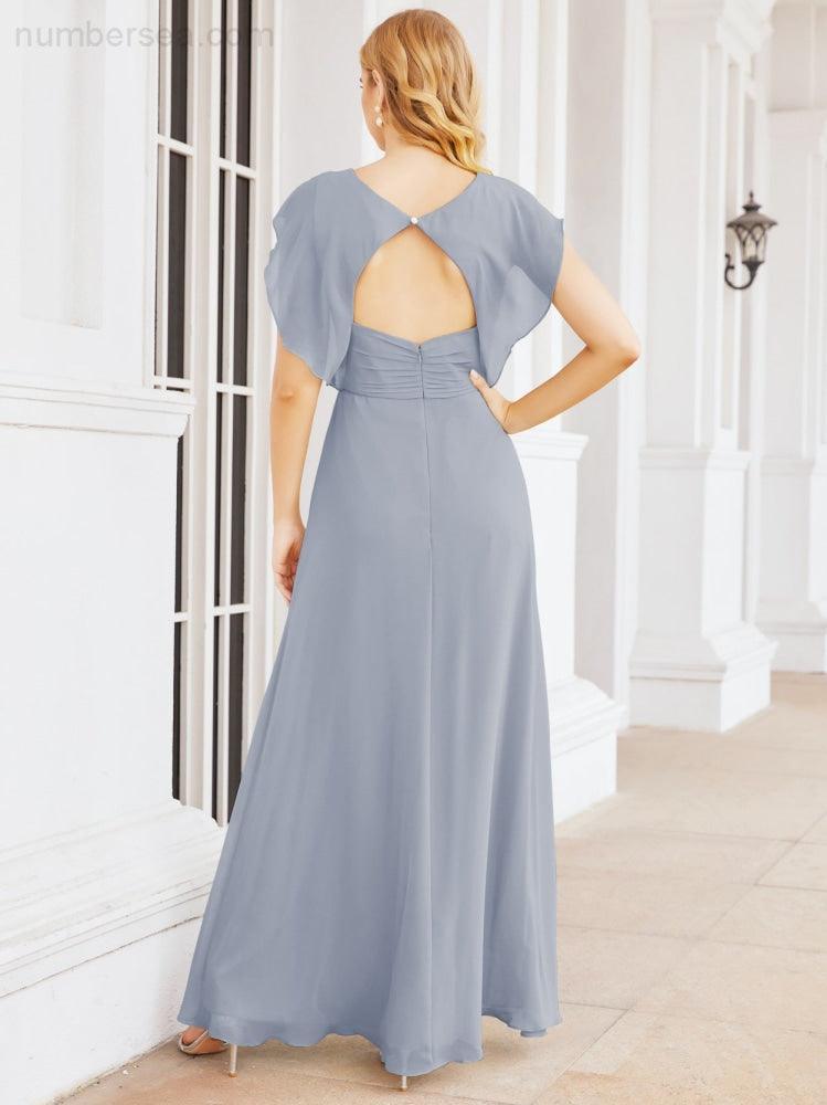 Abiti da damigella Numbersea con mantella, abito formale da ballo, abiti con schiena scoperta per madre della sposa 28058