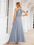 Numbersea Robes de demoiselle d'honneur pour femmes à bretelles doubles spaghetti Robe longue de soirée formelle fendue sur le côté 28051
