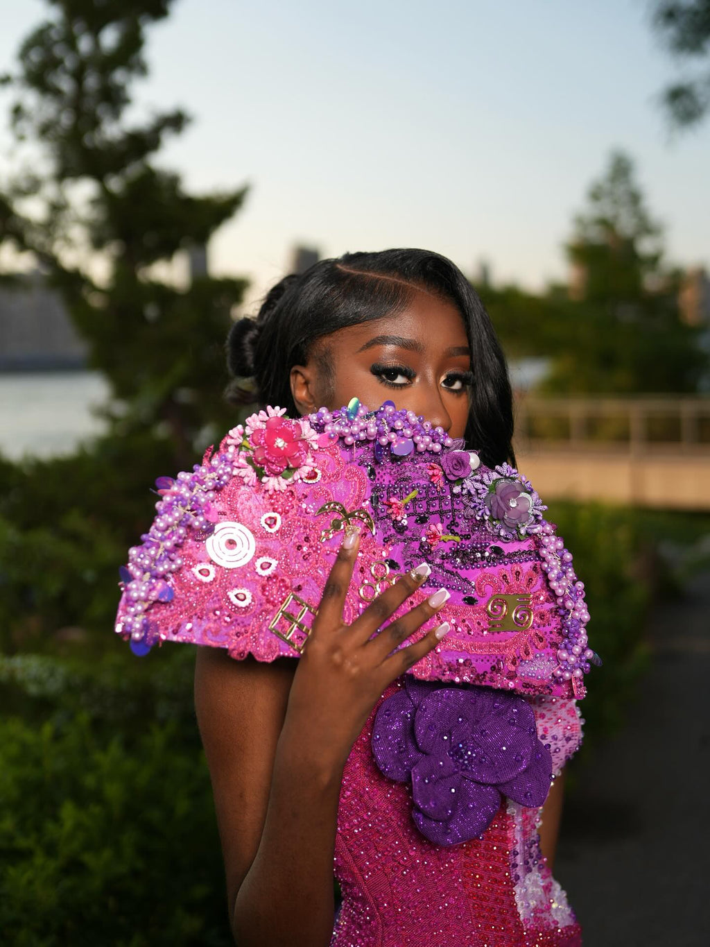 Magenta And Royal Purple Mermaid Prom Dress With Heritage Inspired Ruffle
