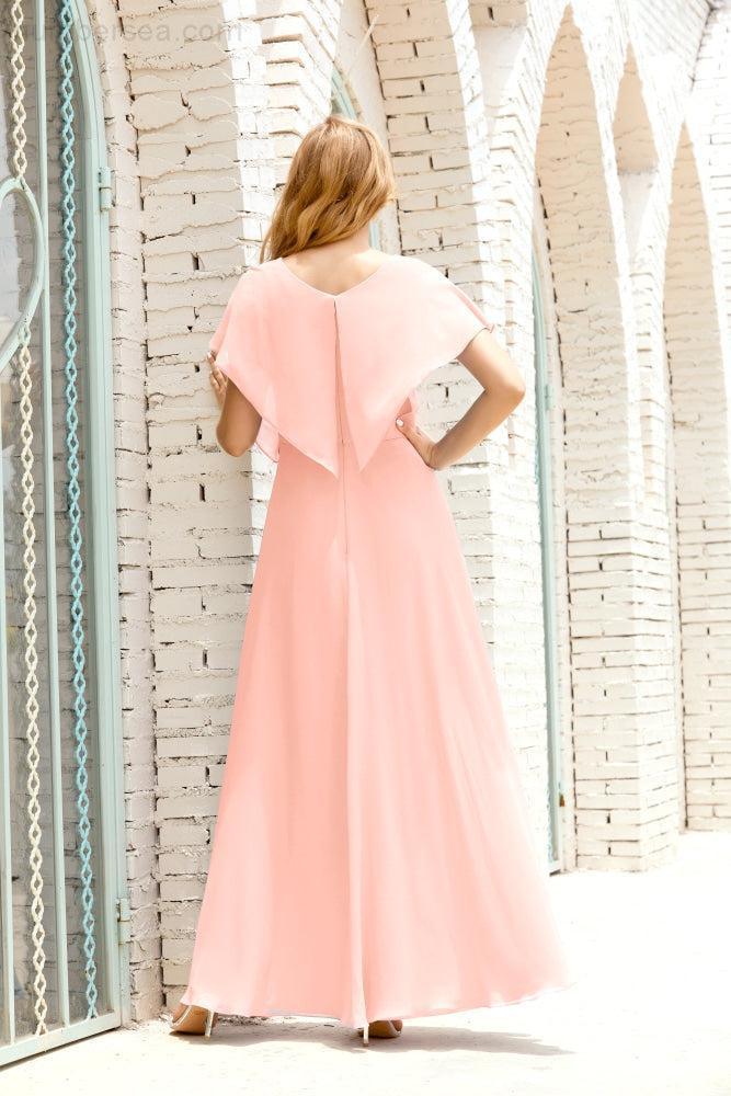 Robe de la Mère de la Mariée Grande Taille Col en V Longueur Solennelle Robe de Bal Formelle pour Invité de Mariage 28020