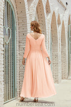 Abito da damigella Numbersea in chiffon, abito formale per festa, abito da sera 28016