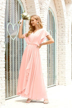 Robe de la Mère de la Mariée Grande Taille Col en V Longueur Solennelle Robe de Bal Formelle pour Invité de Mariage 28020