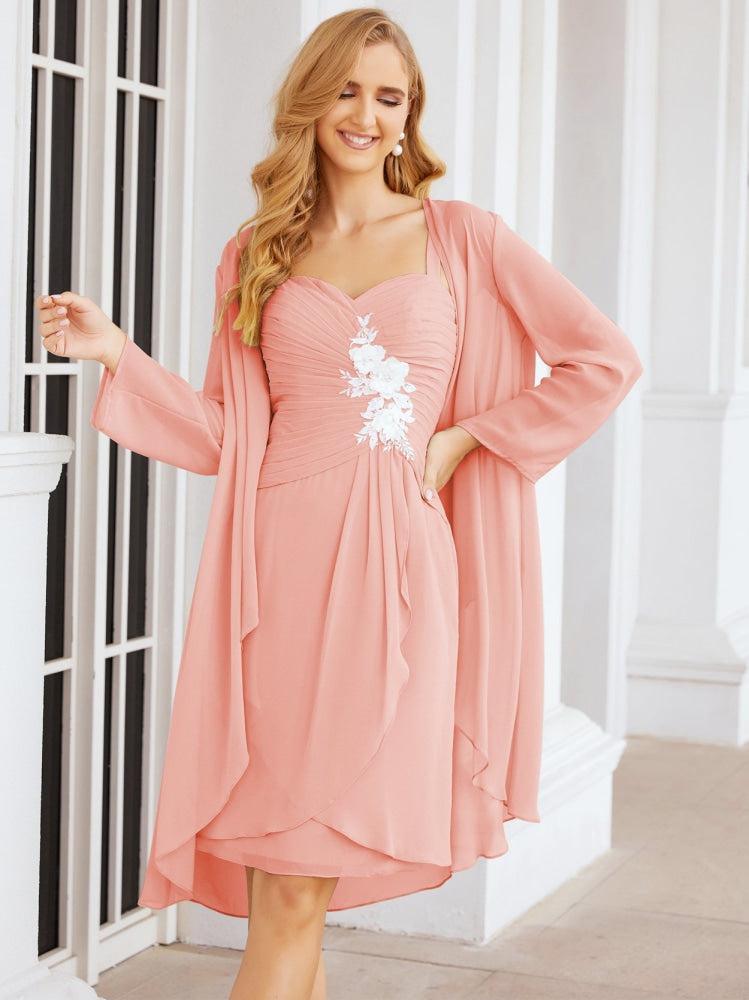 Vestidos de Mãe do Noivo Aplicações de Renda para Convidados de Casamento 28066
