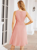 Vestidos para a Mãe da Noiva Vestido de Baile de Finalistas Vestido Casual Pregueado 28065
