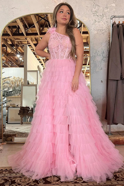 Roycebridal Kinsley | Vestido de fiesta largo con escote en A y un hombro escalonado