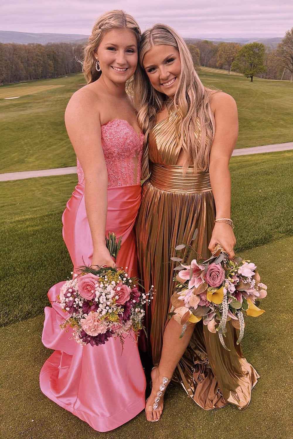 Navy Mermaid Sweetheart Corset Prom Dress With Slit