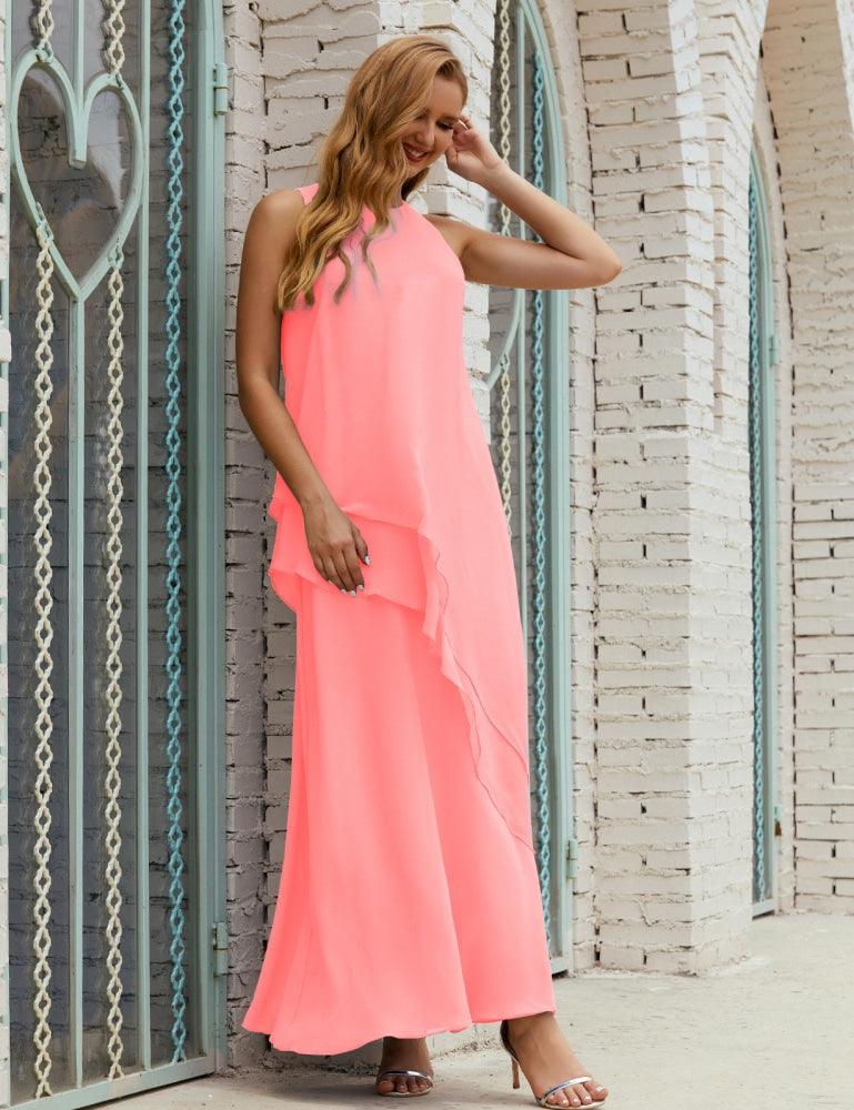 Vestido Longo de Chiffon para Mães da Noiva de Tamanho Grande, para Damas de Honra e Baile de Finalistas, Modelo 28019