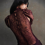 Lace Patchwork Deep V Ruched Prom Dress