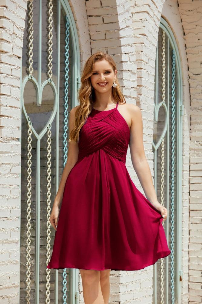 Vestidos de Baile sem Mangas para Receção em Casa, Cocktail Formal e Baile de Finalistas 28014