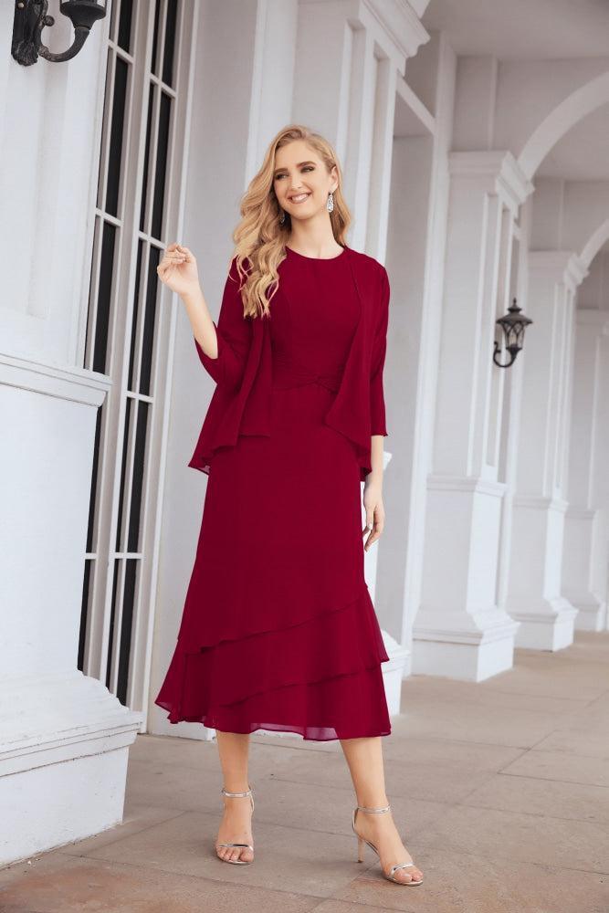 Vestido de Noiva de Duas Peças em Linha A para a Mãe da Noiva Vestido de Festa Formal 28072