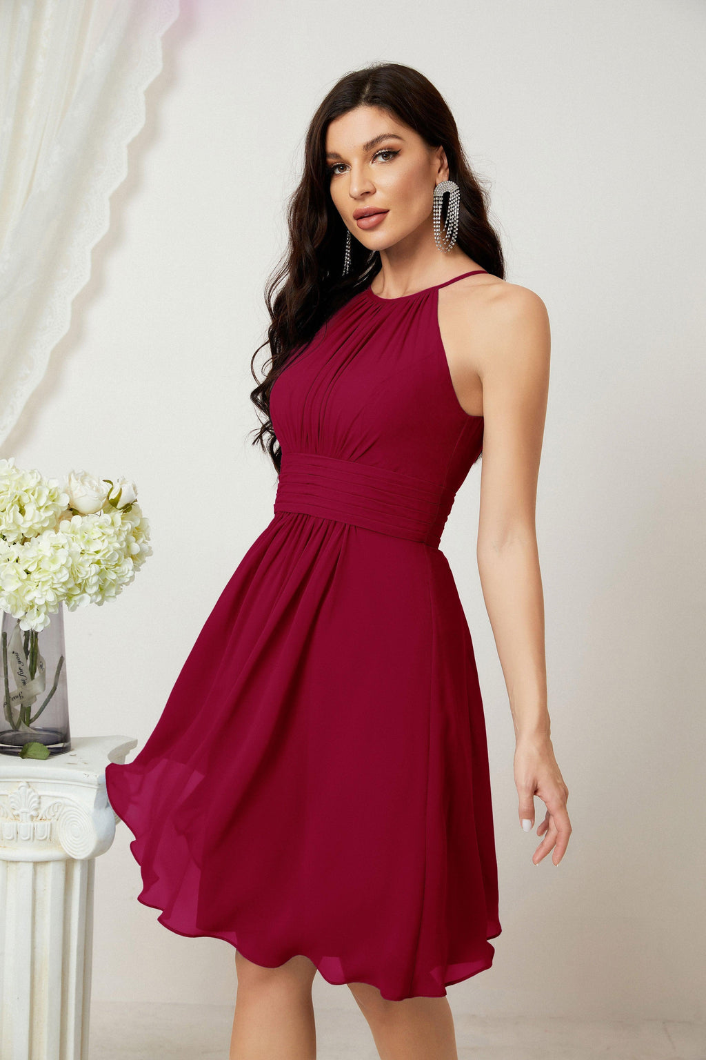Robe de soirée formelle pour bal de fin d'études ou cocktail Halter 28011