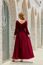 Abito da damigella Numbersea in chiffon, abito formale per festa, abito da sera 28016