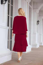 Robe de mariage de la mère de la mariée en deux pièces, ligne A, pour cérémonie et soirée formelle, modèle 28072