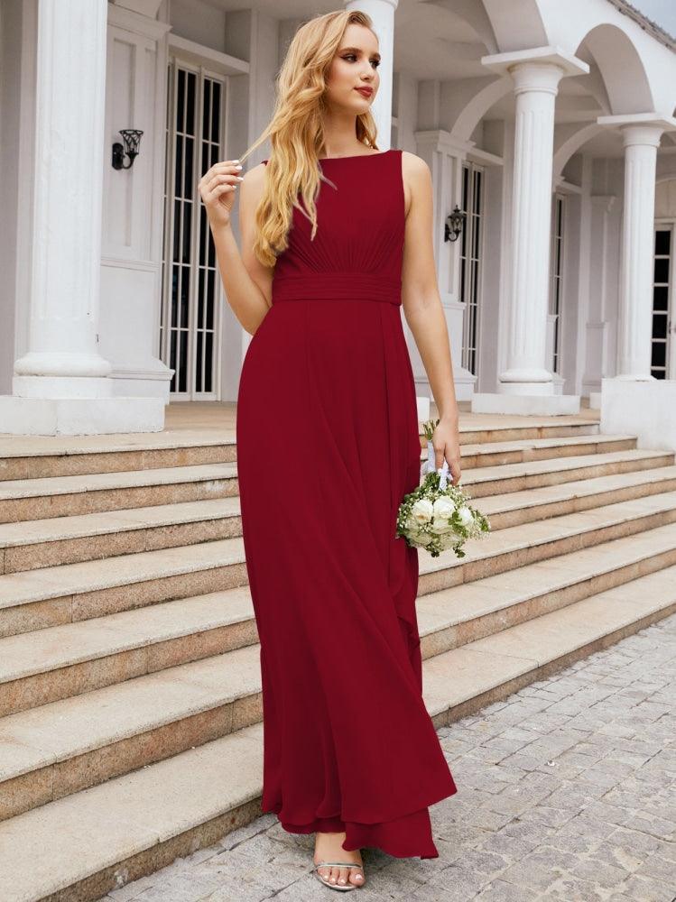 Abiti da damigella Numbersea per matrimonio con volant, lunghi, formali, da ballo 28039