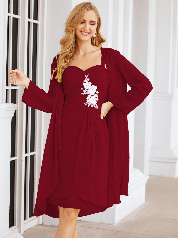 Vestidos de Mãe do Noivo Aplicações de Renda para Convidados de Casamento 28066