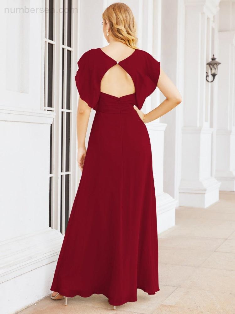 Abiti da damigella Numbersea con mantella, abito formale da ballo, abiti con schiena scoperta per madre della sposa 28058