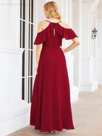 Robes longues de demoiselle d'honneur Numbersea à épaules dénudées, fente latérale, robes de bal formelles pour fête et mariage 28070