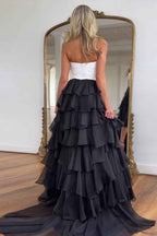 Royal Blue Sweetheart Chiffon A Line Prom Dress With Tiered Slit