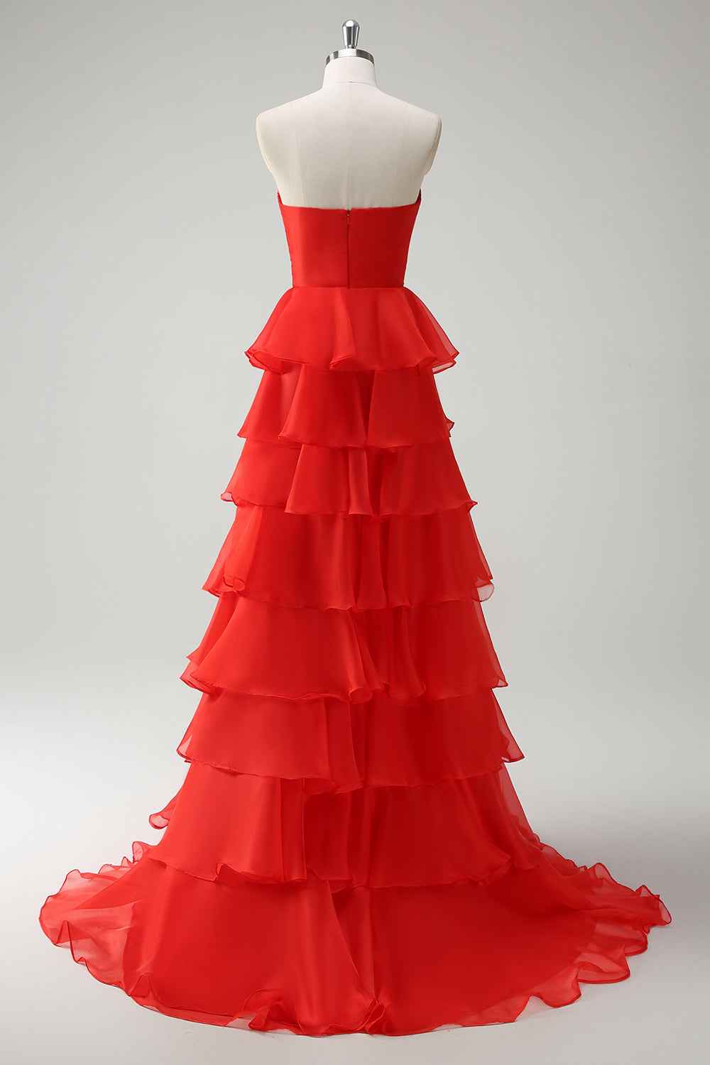 Royal Blue Sweetheart Chiffon A Line Prom Dress With Tiered Slit