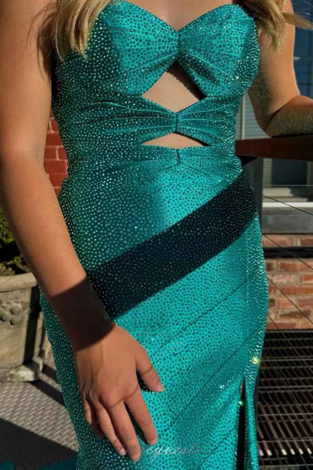 Glitter Lilac Strapless Mermaid Prom Dress With Beading Satin