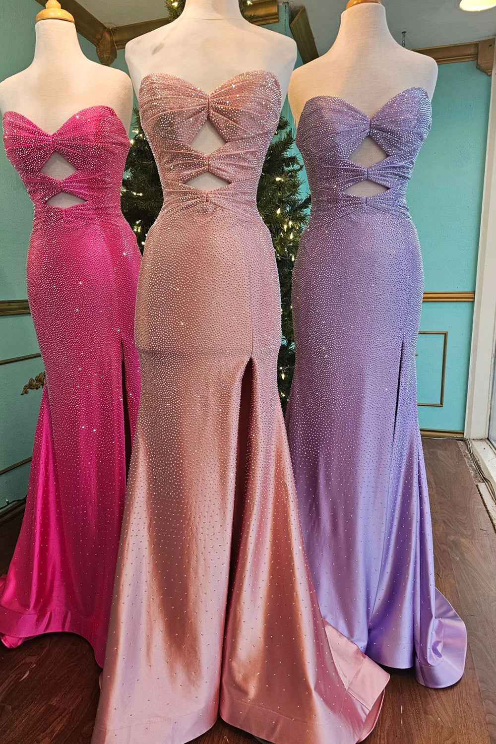 Glitter Yellow Satin Mermaid Cutout Prom Dress With Beading Sweetheart Neckline