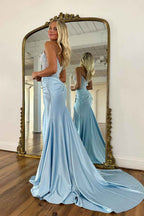 Sparkly Gold Sweetheart Beaded Mermaid Corset Prom Dress With Slit