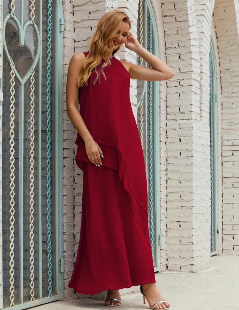 Vestido Longo de Chiffon para Mães da Noiva de Tamanho Grande, para Damas de Honra e Baile de Finalistas, Modelo 28019