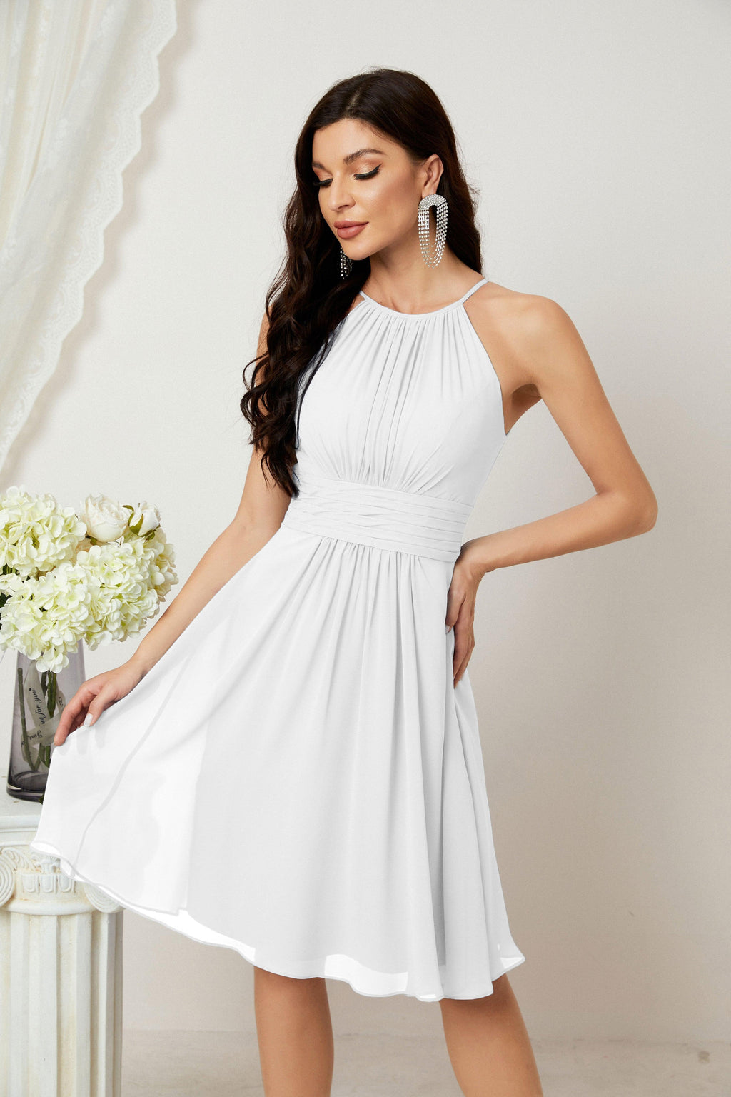 Robe de soirée formelle pour bal de fin d'études ou cocktail Halter 28011