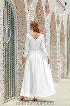Abito da damigella Numbersea in chiffon, abito formale per festa, abito da sera 28016