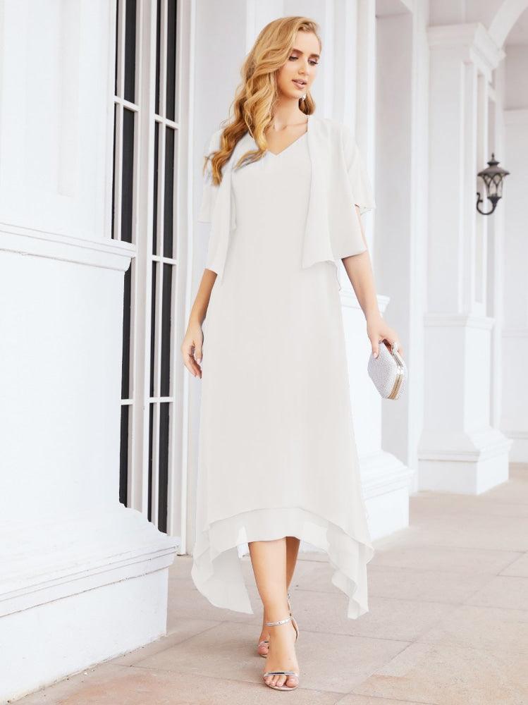 Vestido de Noiva de Duas Peças em Linha A para Mãe da Noiva Vestido de Festa Formal 28073