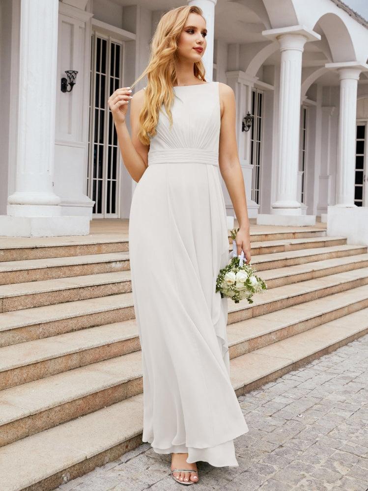 Abiti da damigella Numbersea per matrimonio con volant, lunghi, formali, da ballo 28039