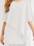 Robe de soirée formelle longue pour mère de la mariée avec cape à volants 28026