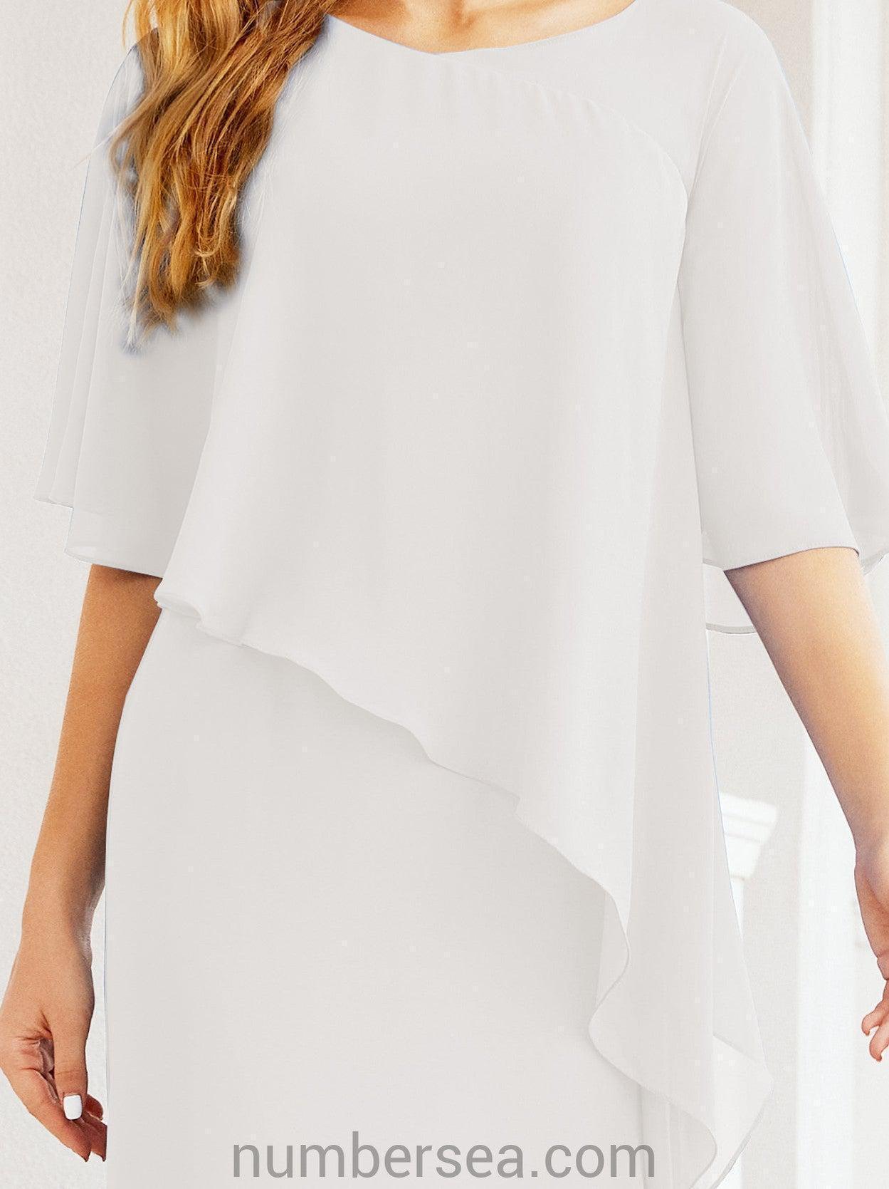 Robe de soirée formelle longue pour mère de la mariée avec cape à volants 28026