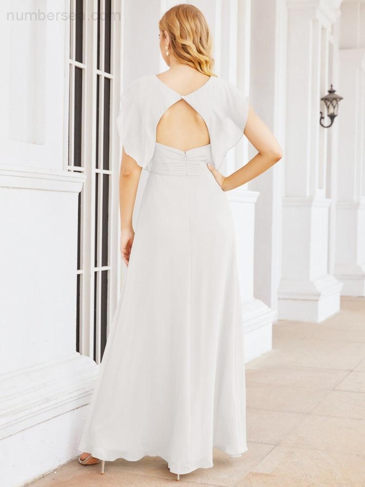 Abiti da damigella Numbersea con mantella, abito formale da ballo, abiti con schiena scoperta per madre della sposa 28058