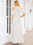 Robes longues de demoiselle d'honneur Numbersea à épaules dénudées, fente latérale, robes de bal formelles pour fête et mariage 28070