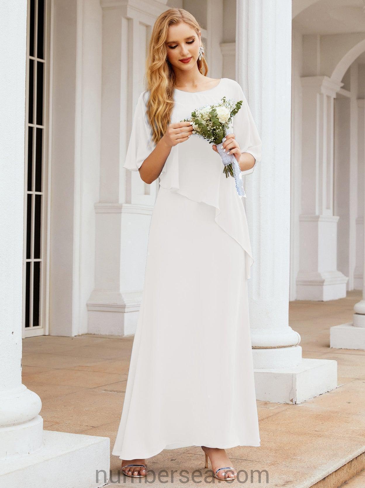Robe de soirée formelle longue pour mère de la mariée avec cape à volants 28026