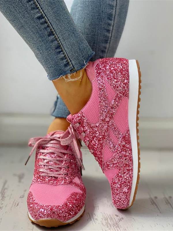 Scarpe da ginnastica casual scintillanti e traspiranti