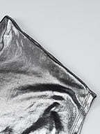 Skinny Asymmetric Shiny Solid Color Split-Joint One-Shoulder Evening Dresses Mini Dresses