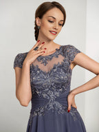 Princess A Line Mother Of The Bride Dress Featuring Applique Details