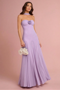 Sweetheart Strapless Sleeveless Long Custom Prom Dress With Ruffles